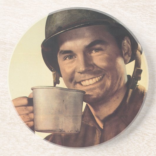 Dessous de verre vintages d'affiche de guerre (Devant)