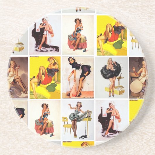 Dessous de verre vintages de la fille Pin- (Devant)