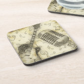 Dessous de verre vintages de microphone de guitare (Côté gauche)