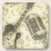 Dessous de verre vintages de microphone de guitare (Devant)