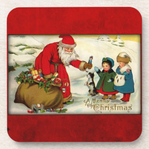 Dessous de verre vintages de Noël de Père Noël
