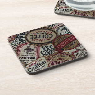 Dessous de verre vintages Étiquettes de café