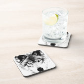 Dessous-de-verre Visage de loup. Image de faune de Digitals (Côté Droit)