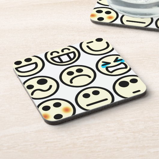 Dessous-de-verre visage heureux émoticône (Côté gauche)