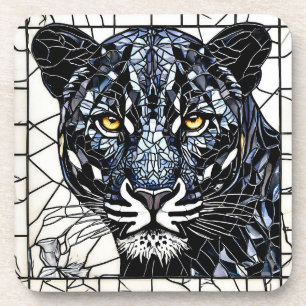 Dessous-de-verre vitrail Black Panther
