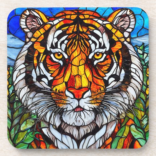 Dessous-de-verre Vitraux de tigre (Devant)