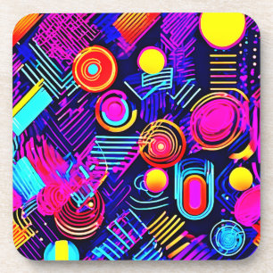 Dessous-de-verre Vivid Neon Motif Abstrait