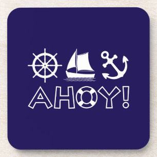 Dessous-de-verre Voilier Ancre Ahoy! BLANCHE
