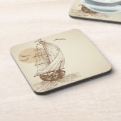 Dessous-de-verre Voilier vintage (Côté gauche)