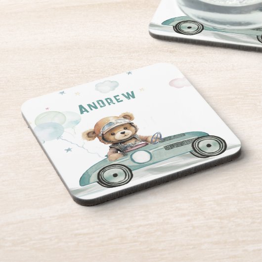 Dessous-de-verre Voiture de course bébé ours (Côté gauche)