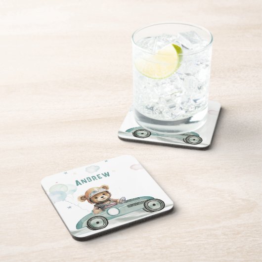 Dessous-de-verre Voiture de course bébé ours (Côté Droit)