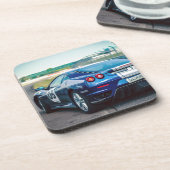 Dessous-de-verre Voiture de course bleue (Côté gauche)