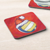 Dessous-de-verre Volley-ball avec Casquette de Noël (Côté gauche)