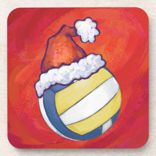 Dessous-de-verre Volley-ball avec Casquette de Noël