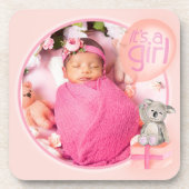 Dessous-de-verre Votre bébé photo "C'est une fille" ensemble de 6 d (Devant)