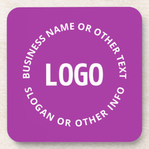 Dessous-de-verre Votre logo et texte personnalisable Violet pourp
