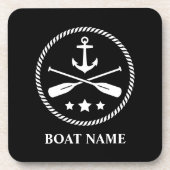 Dessous-de-verre Votre nom avec Ancre et aviron croisé (Devant)