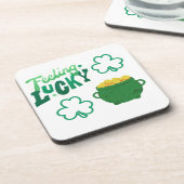 Dessous-de-verre Vous sentez chanceux avec un pot d'or (Côté gauche)