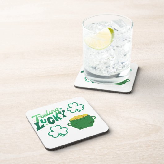 Dessous-de-verre Vous sentez chanceux avec un pot d'or (Côté Droit)