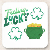 Dessous-de-verre Vous sentez chanceux avec un pot d'or (Devant)