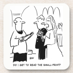 Dessous-de-verre Vows mariage Petite impression Vicaire et Mariée