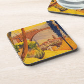 Dessous-de-verre Voyage ferroviaire vintage (Côté gauche)