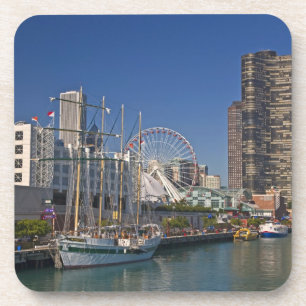 Dessous-de-verre Vue de la Marine Pier 2 de Chicago