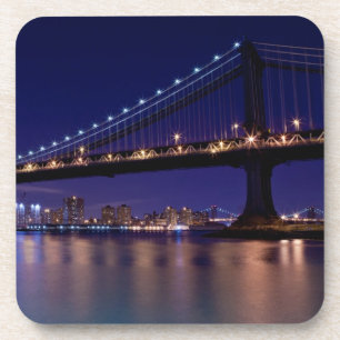 Dessous-de-verre Vue de pont de Manhattan la nuit