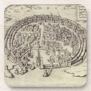Dessous-de-verre Vue de Rhodes, du 'théâtre des villes principales