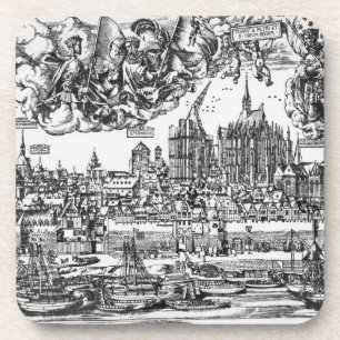 Dessous-de-verre Vue générale de Cologne, 1531 (gravure) (pho de