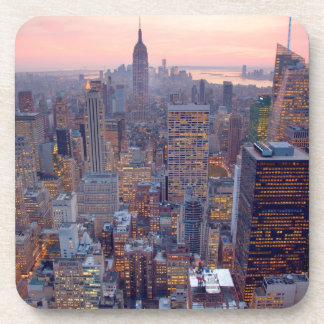 Dessous-de-verre Vue large de Manhattan au coucher du soleil