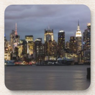 Dessous-de-verre Vue panoramique de début de soirée de Manhattan