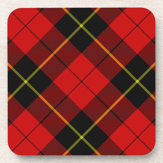 Dessous-de-verre Wallace tartan rouge noir plaid (Devant)