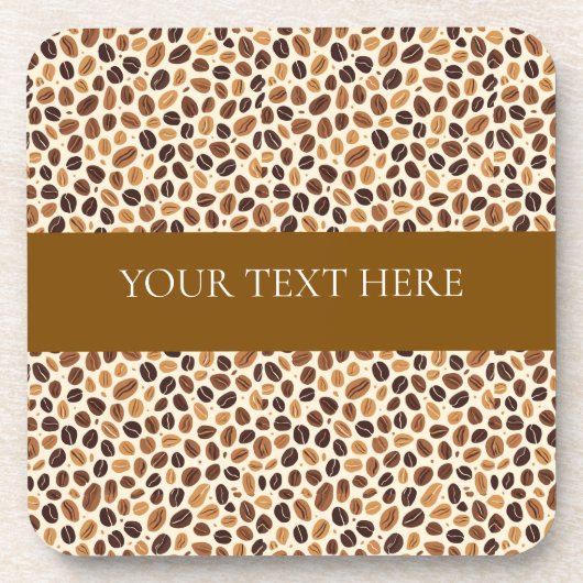 Dessous-de-verre Warm Coffee Bean Roast Tones Seamless Pattern (Devant)