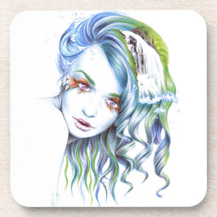 Dessous-de-verre Water Mermaid woman girl Surreal Fantasy Portrait