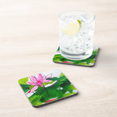 Dessous-de-verre Waterlily abstract watercolour flower art (Côté Droit)