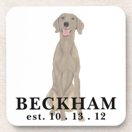 Dessous-de-verre Weimaraner personnalisé (Devant)
