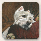 Dessous-de-verre Westie sur canapé (Devant)
