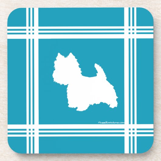 Dessous-de-verre Westies turquoise (Devant)