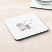 Dessous-de-verre Whimsical Elephant vélo d'équitation - Enfants Des (Côté gauche)