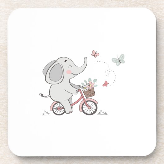 Dessous-de-verre Whimsical Elephant vélo d'équitation - Enfants Des (Devant)