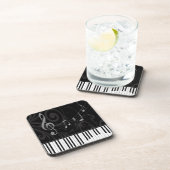 Dessous-de-verre Whimsical piano and musical notes (Côté Droit)