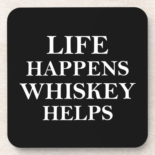 Dessous-de-verre Whiskey aide à drôles de paroles d'alcool (Devant)