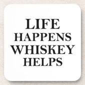 Dessous-de-verre Whiskey aide à drôles de paroles d'alcool (Devant)
