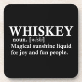 Dessous-de-verre Whiskey, définition citations amusantes pour boire (Devant)