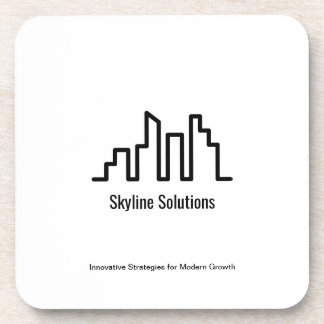 Dessous-de-verre White Elegant Cork Back Branded Coasters Set of 6