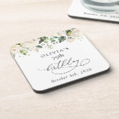 Dessous-de-verre White Flowers, Cream Flowers, Boho, Birthday (Côté gauche)