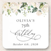 Dessous-de-verre White Flowers, Cream Flowers, Boho, Birthday (Devant)