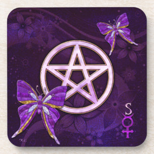Dessous-de-verre Wiccan Amethyst Bijoux Papillon Art