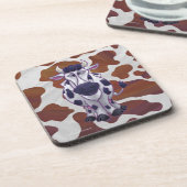 Dessous-de-verre Wild me Vache Brown et blanche Impression (Côté gauche)